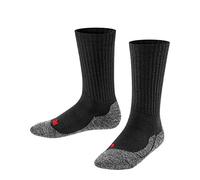 FALKE Unisex Kid's Active Warm K So Wool Thick Breathable Plain Socks, Opaque, Black 3000, 9-11.5