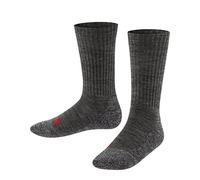FALKE Unisex Kid's Active Warm K So Wool Thick Breathable Plain Socks, Opaque, Grey Asphalt Melange 3180, 9-11.5