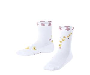 FALKE Unisex Kids Beautiful Butterflies K Sso Cotton Low-Cut Patterned Trainer Socks 1 Pair, White 2000, 3-5