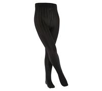 FALKE Unisex Kids Classic Rib K Ti Cotton Plain 1 Pair Tights, Black 3000, 9-11.5