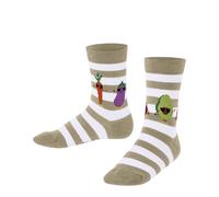 FALKE Unisex Kids Cool Greens K So Cotton Patterned 1 Pair Socks, Beige Sand Melange 4650, 6-8.5
