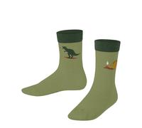 FALKE Unisex Kids Dinosaurs K So Cotton Patterned Socks 1 Pair, Green Ferngreen 7084, 6-8.5