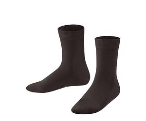 FALKE Unisex Kids Family K So Sustainable Cotton Plain Socks 1 Pair, Brown Dark 5230, 3-5.5