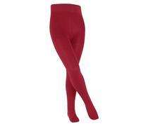 FALKE Unisex Kid's Family K Ti Sustainable Cotton Plain Tights, Opaque, Red Lipstick 8000, 9-11.5