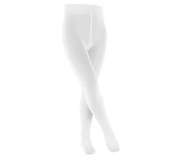 FALKE Unisex Kids Family K Ti Sustainable Cotton Plain 1 Pair Tights, White 2000, 12-2.5
