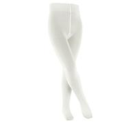 FALKE Unisex Kids Family K Ti Sustainable Cotton Plain 1 Pair Tights, White Off-White 2040, 12-2.5