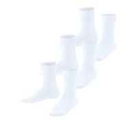 FALKE Unisex Kids Family Multipack K So Cotton Plain 3 Pairs Socks, White 2000, 3-5