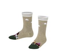 FALKE Unisex Kids Farm Life K So Cotton Patterned Socks 1 Pair, Beige Sand Melange 4650, 12-2.5