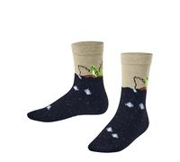 FALKE Unisex Kids Fishing Frog K So Cotton Patterned 1 Pair Socks, Beige Sand Melange 4650, 3-5.5