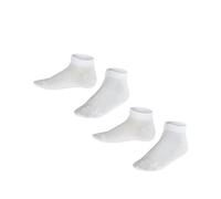 FALKE Unisex Kids Happy Double Pack K Sn Cotton Low-Cut Plain 2 Pairs Trainer Socks, White 0020, 6-8.5