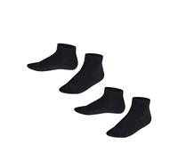 FALKE Unisex Kids Happy Double Pack K Sn Cotton Low-Cut Plain Trainer Socks 2 Pairs, Navy Blue 0030, 12-2.5