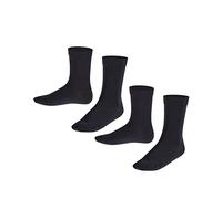 FALKE Unisex Kids Happy Double Pack K So Cotton Plain 2 Pairs Socks, Blue Navy 0030, 6-8.5