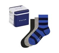 FALKE Unisex Kids Happy Triple Pack Giftbox K So Cotton Patterned 3 Pairs Socks, Multicolor Blue Grey Mix 0020, 6-8.5