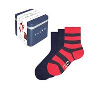 FALKE Unisex Kids Happy Triple Pack Giftbox K So Cotton Patterned 3 Pairs Socks, Multicolor Blue Red Mix 0019, 3-5