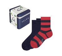 FALKE Unisex Kids Happy Triple Pack Giftbox K So Cotton Patterned 3 Pairs Socks, Multicolor Red Blue Mix 0030, 3-5