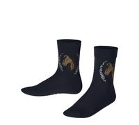FALKE Unisex Kids Horse K So Cotton Patterned 1 Pair Socks, Blue Space 6116, 9-11.5