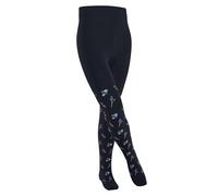 FALKE Unisex Kids Little Flowers K Cotton Patterned Tights, Blue Space 6116, 80-92 UK