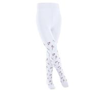 FALKE Unisex Kids Little Flowers K Ti Cotton Patterned Tights 1 Pair, White 2000, 5.5-8
