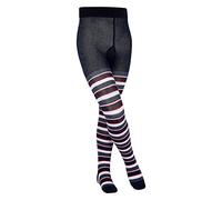 FALKE Unisex Kids Mixed Stripe Tights Cotton Black Navy Blue Thick Long Opaque Tights Striped Pattern For Summer Or Winter Dress Or Casual Looks 1 Pair