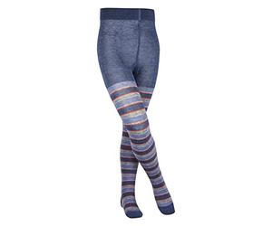 FALKE Unisex Kids Mixed Stripe Tights Cotton Black Navy Blue Thick Long Opaque Tights Striped Pattern For Summer Or Winter Dress Or Casual Looks 1 Pair