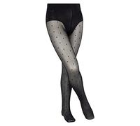FALKE Unisex Kids Romantic Dot K TI Sheer Patterned 1 Pair Tights, Black (Black 3009), 9-11.5