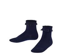 FALKE Unisex Kids Romantic Lace K So Cotton Plain 1 Pair Socks, Blue Marine 6120, 9-11.5