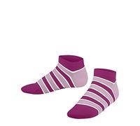 FALKE Unisex Kids Simple Stripes K Sn Cotton Low-Cut Patterned Trainer Socks 1 Pair, Pink Gloss 8550, 6-8.5