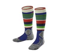 FALKE Unisex Kids SK2 Intermediate K Kh Wool Functional Yarn Warm Thick 1 Pair Skiing Socks, Blue Yve 6714 Trend 3-5