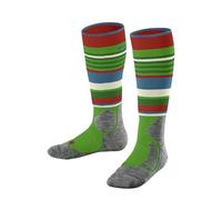 FALKE Unisex Kids SK2 Intermediate K Kh Wool Functional Yarn Warm Thick 1 Pair Skiing Socks, Green Vivid 7231 Trend, 6-8.5