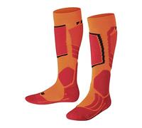 FALKE Unisex Kids SK2 Intermediate K Kh Wool Warm Thick 1 Pair Skiing Socks, Orange Flash 8034, 3-5