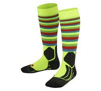 FALKE Unisex Kids SK2 Intermediate K Kh Wool Warm Thick 1 Pair Skiing Socks, Yellow Lightning 1690, 6-8.5