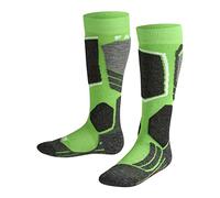 FALKE Unisex Kids SK2 Intermediate K Kh Wool Warm Thick Skiing Socks 1 Pair, Green Vivid 7231, 9-11.5