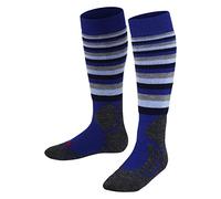 FALKE Unisex Kids SK2 Intermediate Stripes K Kh Wool Warm Thick 1 Pair Skiing Socks, Blue Yve 6714, 3-5