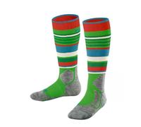 FALKE Unisex Kids SK2 Intermediate K Kh Wool Functional Yarn Warm Thick 1 Pair Skiing Socks, Green Vivid 7231 Trend, 9-11.5