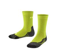FALKE Unisex Kids TK2 K So Wool Thick Anti-Blister 1 Pair Hiking Socks, Yellow Lime 7601, 3-5