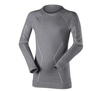 FALKE Unisex Kids Wool-Tech K L/s Sh Functional Yarn Quick Dry Base Layer Top 1 Piece, Grey Grey-Heather 3757, 8.5-11