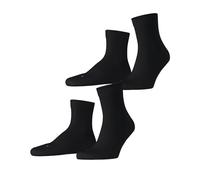 FALKE Unisex Run Multipack U Sso Cotton Plain 2 Pairs Socks, Black 3000, 5.5-7.5