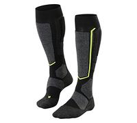 FALKE Unisex SB2 U Kh Wool Warm Thick Skiing Socks 1 Pair, Black-Mix 3010, 11-12.5