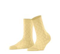 FALKE Women's Argyle Charm Cotton Thin Patterned 1 Pair Socks, Yellow (Mimosa 1025), 7-8