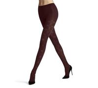 FALKE Women's Check Mate 60 DEN W Ti Semi-Opaque Patterned Tights, Brown Cayenne 5950, M-L