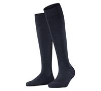 FALKE Women's ClimaWool W Kh Temperature-Regulating Long Plain 1 Pair Knee-High Socks, Blue Navy Melange 6127, 5.5-6.5