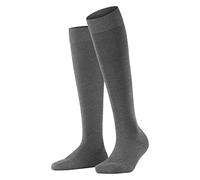 FALKE Women's ClimaWool W Kh Temperature-Regulating Long Plain 1 Pair Knee-High Socks, Grey Light Melange 3216, 5.5-6.5
