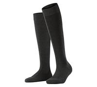 FALKE Women's ClimaWool W Kh Temperature-Regulating Long Plain Knee-High Socks 1 Pair, Grey Anthracite Melange 3117, 4-5