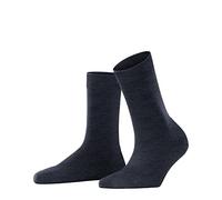 FALKE Women's ClimaWool W So Temperature-Regulating Plain 1 Pair Socks, Blue Navy Melange 6127, 5.5-6.5