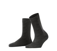 FALKE Women's ClimaWool W So Temperature-Regulating Plain 1 Pair Socks, Grey Anthracite Melange 3117, 5.5-6.5