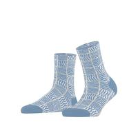 FALKE Women's Coast Tile W So Cotton Patterned Socks 1 pair, Blue Sky 6876, 2.5-5