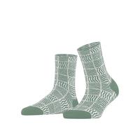 FALKE Women's Coast Tile W So Cotton Patterned Socks 1 pair, Green Sage 7538, 5.5-8