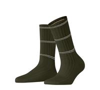 FALKE Women's Cosy Wool Boot W So Viscose Cashmere Plain 1 Pair Socks, Green Artichoke 7436 Stripe, 2.5-5