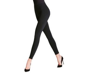 Falke Womens Cotton Seamless Leggings - Black