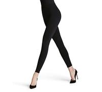 FALKE Women's Cotton Seamless W Le Opaque Plain 1 Pair Leggings, Black 3009, M 40-42